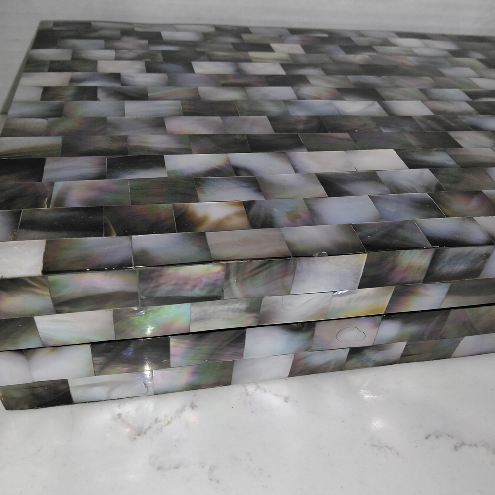 Mosaic Shell Decorative Box - Picture 2 of 5